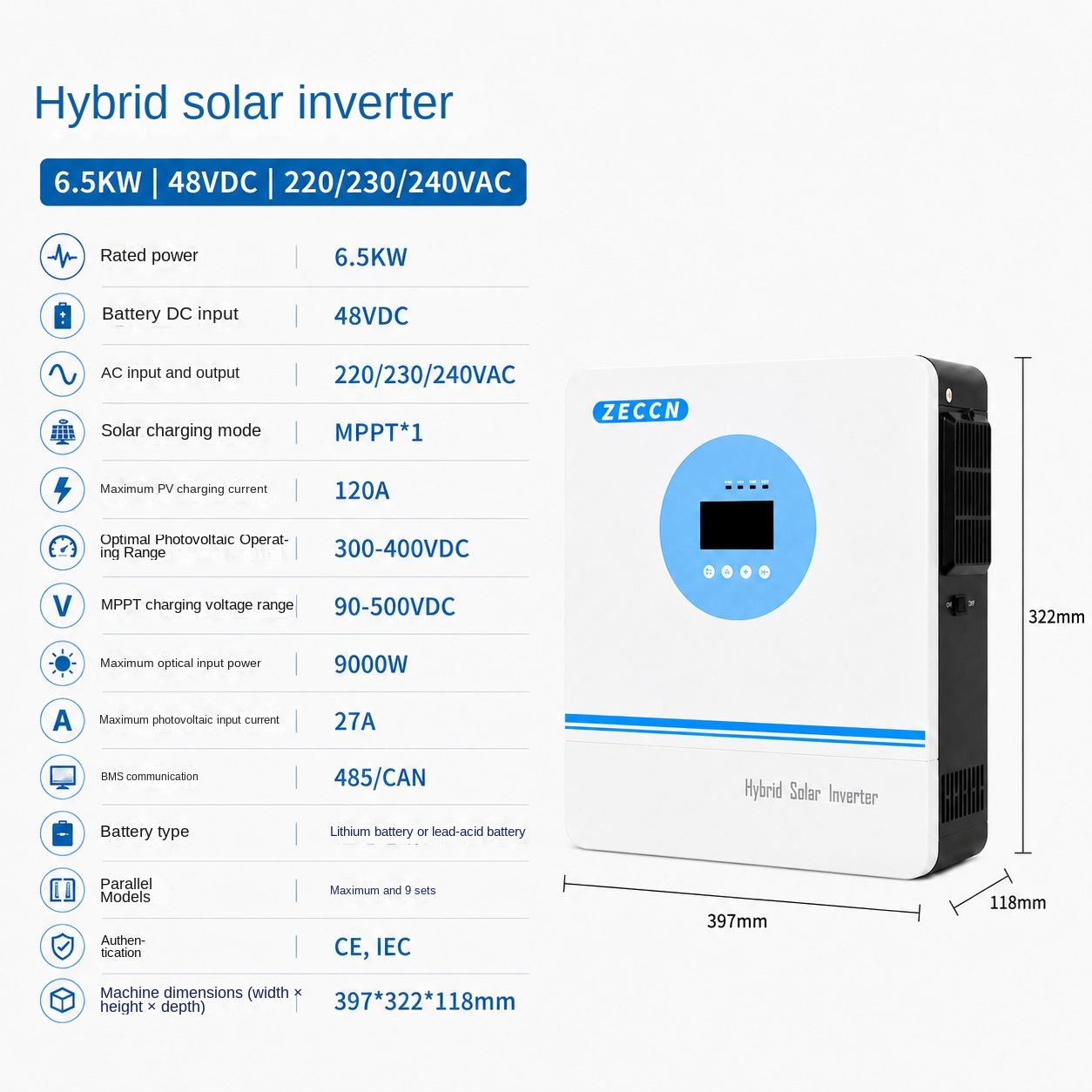 Hybrid Solar Inverter (3.6-6.5KW Series) - 4